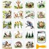 GLOBLELAND 18 fogli Adesivi di Trasferimento di Strofinare per Animali Foresta 3.9x3.6 pollici Colorati Panda Tigre Leone Giraffa Vaso Casa Coniglio Orso Tazza per Mobili Vaso Vetro Artigianato