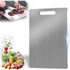 HXUING Tagliere in Titanio per Cucina, 34 x 23 cm Tagliere in Acciaio Inox Doppio Lato per Alimenti, Rivestimento in Titanio, Antibatterico e Resistente, per Tagliare Carne, Frutta e Verdura (1 Pezzi)