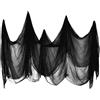 Mecctuck Decorazioni Halloween, 215 * 500CM Tulle Nero, Ragnatele Halloween, Allestimento Halloween, Addobbi Halloween, Ragnatele Tulle Nero per Halloween Feste di Cimitero Giardino Carnevale Feste Spaventose