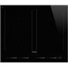 SMEG SIM1644D, Piano cottura a induzione LINEA, Black glass