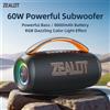 ZEALOT Altoparlante Zealot-P12 Altoparlante Bluetooth portatile da 60 W con IPX6 Impermeabile, Maniglia comoda, Illuminazione controllabile, TF, USB