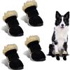 CHONGQILAO Scarpe per Cani Inverno, 4 Pezzi Stivali per Cane, Scarpe Antiscivolo per Cani, Stivali Neve Cane, Scarpette Cane Antiscivolo e Caldo, Adatto per Cani di Piccola, Mediae e Grande Taglia (Nero, XL)