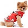 Asmea Cappottino Cane Taglia Piccola Caldo Giubbotto Cane Antivento Giacca per Cani con Anello a D sul Retro Invernale Natale Cappotto Cani Taglia Media Rosso XS