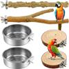 xianzhanEU Set di posatoi naturali, accessori per uccelli, 4 pezzi