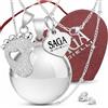 SAGA GIOIELLI - Collana Chiama Angeli Gravidanza Lunga con Ciondolo Richiamo Degli Angeli Gravidanza, Idee Regali per Donne Incinte come Porta Fortuna, Regalo per Futura Mamma (Piedino Cristalli)