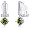 PHNIBIRD Orecchie Donna in Argento Sterling 925 con Peridoto Per Pietra Portafortuna Orecchini con Clip di Regalo Per Matrimonio Regalo Donna Mamma Fidanzata
