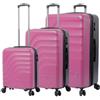 Totto Set Valigie Rigida Bazy + Viola Tre Misure Valigie Sistema Espandibile TSA Fodera Poliestere, Viola