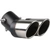 ETOPARS 62mm Tubo di Scarico Auto Universale Terminale di Scarico Tubo di Punta del Silenziatore di Scarico Acciaio Inossidabile Uscita Doppia Curva Argento