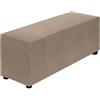 QUARKZMAN Copri Pouf Elasticizzato Copripoggiapiedi Rettangolare per Poggiapiedi Lavabile Soggiorno Camera da Letto Adatto a Lunghezza 101-127cm / 40-50, Grande, Cachi