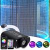Kingmaled Kit lampada decorativa a effetto cascata a 16W a fibre ottiche di camera sensoriale per autismo bambini e disabili, fibra flash point + telecomando a 28 tasti RF, 300pcs * 0.03in / 0.75mm * 9.8ft / 3m