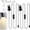 AMFUN 2PCS Mini Faretti a Spot, USB 5V 1W Vetrina per Gioielli Luci LED Spot, Piccola Luce D'accento, Faretti da Lncasso a LED per Vetrine, Gioielli, Armadi, Modelli