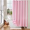 Ohocut Tenda da doccia a righe verticali rosa, graziosa tenda da doccia retrò vintage a righe, impermeabile, in poliestere, tenda da bagno moderna per bagno, 183 x 183 cm