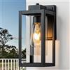 FTL Applique da Parete E27 Esterno, Max 60W, Luci da Esterno a Parete in Vetro, Moderno Lampade da Esterno Giardino, Impermeabile IP44 Lampade Lanterna da Esterno per Ingresso Terrazza Corridoio, Nero