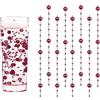 LuyoNova 20 Pezzi Perle Borgogna Floating Pearls Beads per Candele Galleggianti Perle Galleggiant per Vaso,Riempitivo per Bottiglie D'Acqua,Matrimonio,Decorazione Centrotavola (1.3M) Senza Candele