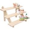Forhandy Espositore a 3 Livelli in Legno per Orecchini e Anelli, Espositore a Soffietto con Scanalatura, Rimovibile, Supporto per Gioielli per Profumi, Figure, Cosmetici, Collezionismo, Cupcake