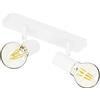 Klighten Faretti da Soffitto Orientabili Bianco con 2 Attacco E27, Vintage Industriale Plafoniera 2 Luci Interno, lampada Soffitto per Cucina, Soggiorno, Camera da Letto, 26cm, Lampadina non Inclusa