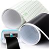 Occzin Smart Vinyl per Cricut Joy - 14 x 500 cm nero Smart Vinyl permanente con pellicola di trasferimento di rotoli di pellicola in vinile plotter Set lungo per motivi fai da te, adesivi decorativi,