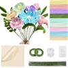 Morcheiong Set di 480 pulitori per pipa in ciniglia, con gambi e fiori, per fai da te, accessori per l'artigianato fai da te, serie rosa, blu e viola