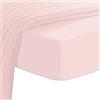 Pizuna Linens Pizuna Lenzuolo angoli 100% Cotone 160x200 cm Rosa 400 fili trama sateen | Lenzuolo con angoli 100% cotone a fiocco lungo, raso, 160x200 cm, colore Rosa Chiaro, 400 fili, tasca profonda 40cm