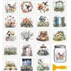GLOBLELAND 18 fogli Da 3.9x3.6 Pollici di Fiori Retrò Uccelli Adesivi Trasferibili Colorati per Vasi Da Giardino Piante Fiori Tazze Decorazioni per Mobili Vasi In Vetro Artigianato Artistico