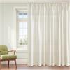 PONY DANCE 200g/m² Tende Lino per Interni Semitrasparenti con Fettuccia Tende per Salotto Eleganti Decorazioni Curtain Camera da Letto 1 Pezzo L 300 x A 245 CM, Crema