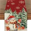 Tarklanda Runner da Tavola Natale, Tovaglia Pupazzo di Neve in Lino, Natalizia Decorazione per Tavolo da Pranzo Rosso Natale Runner, Cene di Famiglia 40*140cm