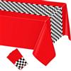 YEAMLTE Tovaglie A Tema Auto Da Corsa, 2 PCS rettangolo Tovaglia per Auto da 137*274 CM, Tovaglia a Scacchi Corsa, Cars Compleanno Decorare, per Ragazzi Compleanno Auto da Corsa Feste a Tema (Rosso)