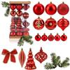 COM-FOUR® 53 palle di Natale infrangibili in plastica, decorazioni per l'albero di Natale con ciondoli