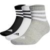 adidas Unisex - Adulto 3-Stripes Cushioned Sportswear Mid-Cut Socks 3 Pairs, White / Black, 13-14.5