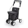 Carlett - Lett800 Comfort Move | Carrello spesa| Carrello 4 Ruote Pieghevole | Prodotto medico approvato di classe I | Borsa rimovibile 29 l/15 kg | Carrello Sedia| Vassoio Porta Oggetti | Nero
