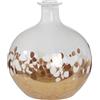 GILDE GLAS art Vaso in vetro tipo Vesuvio - bianco - vetro colorato - altezza 23,5 cm - vaso da tavolo impermeabile