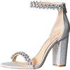 Jewel Badgley Mischka Badgley Mischka Jewel Women's Mayra Heeled Sandal, Silver Glitter, 7 M US