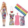 Barbie - Crayola Colora la Moda Bambola con Abiti Lavabili, Pennarelli e Borsetta, Giocattolo per Bambini 5+ Anni, GGT44