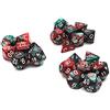 DollaTek Dadi poliedrici Set Giochi da Tavolo Dadi 3 Set Dadi 3 x 7 (21 Pezzi) Serie Die D20 D12 D10 D8 D6 D4 Dadi DND DND Rpg MTG Doppi Colori One Piece (Rosso e Verde)