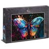 Ulmer Puzzleschmiede - Puzzle da 2000 pezzi Magic Butterfly - Farfalla colorata con esplosione di colore sgargiante su sfondo nero - Collezione Puzzle Colori & Fantasy