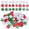 HSLPSM 100 decorazioni natalizie in legno, fiocchi di neve, decorazione natalizia in legno, decorazione da tavolo fai da te invernale, riutilizzabile per decorazione da tavolo, Natale, Natale, Capodanno,