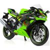 Risopen 1:12 Modello di moto giocattolo compatibile per Kawasaki Ninja ZX-6R Punzonatura in metallo con modello di moto in plastica, nessun assembly necessario mini regalo per adulti (verde)