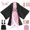 YYDSXK Cosplay Nezuko Tanjirou, Costume Nezuko Tanjirou Kochou Shinobu Mitsuri, Set di Kimono Mantello, Regalo per Bambini, Costume Tanjiro per Carnevale Halloween