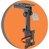 PureMounts Supporto a soffitto per televisori, adatto per 13-27 pollici, pieghevole, regolabile in altezza, orientabile, inclinabile, fino a VESA 100x100, nero