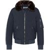 Schott NYC Giacca Scollo Pelliccia Schott Airlines Navy-Marrone, blu, 3XL plus tall