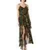 The Drop da Donna, Abito Lungo a Strati con Volant, Stampa Astratta Multicolore, XL