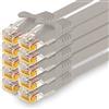1CONN - Cavo di rete da 0,5 m, Ethernet, LAN e patch per la massima velocità Internet e collega tutti i dispositivi con presa RJ 45 grigio - 10 pezzi