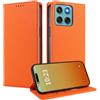 MOJIA Cover per Motorola Edge 60 Fusion/Edge 60, [Forte Chiusura Magnetica] Case Portafoglio in Pelle PU Premium, Custodia a Libro per Telefono con Porta Carte. Arancia