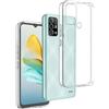REY Pack 3X Cover in Gel TPU Trasparente per ZTE Blade A53 PRO, Ultra Sottile 0,33 mm, Morbido Flessibile, Custodia Silicone