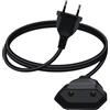 YINGAYOU Prolunga Elettrica Europea 2.5A 250V 625W Cavo Prolunga con Spina Europea 2x0.75 mm², per Elettrodomestici, Lampada, TV, PC (Nero, 1 m)