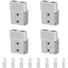 Uliwamowi 4 Pezzi Connettore Batteria 50A 600V, Connettore Batteria Anderson, Kit Connettori Rapidi per Cavi 6-16 AWG, Connettori di Alimentazione ad Alta Corrente per Auto, Rimorchi, Barche, con 8 Terminali