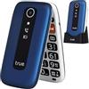 TRUE S70 Flip Telefono Cellulare per Anziani con Tasti Grandi, GSM, Display 2,8, Pulsante SOS, Allarme Caduta, Contapassi, fotocamera, Base di Ricarica, Blu Stellato