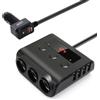 YONGYAO 180W Caricabatterie da Auto, 9in1 Sdoppiatore Presa multipresa accendisigari per Auto PD 20W QC 3.0, Adattatore per Accendisigari 12V/24V con 3 Prese & 6 Porte USB con Display LED per Dash Cam