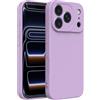 Captor Cover iPhone 17 Pro Custodia Colorata in Silicone Liquido, Antiurto, Flessibile, Bordo Rialzato per Schermo e Fotocamera Con Microfibra Interna per iPhone 17 Pro Cover (Viola Lilla)