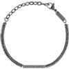 Breil, Collezione Ted Ext, Bracciale Uomo in Acciaio Lucido, Catena Multidisco con Elemento Centrale Zirconi Neri, Chiusura Regolabile, Lunghezza fino a 22 cm, Idea Regalo Uomo